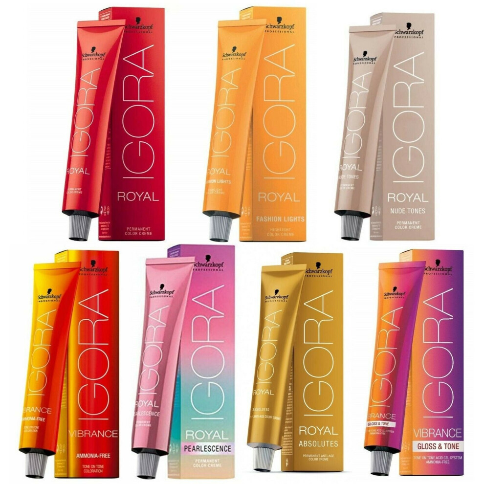 (0-11 Anti-Yellow Concentrate) Schwarzkopf Royal Igora Permanent Color ALL SHADES