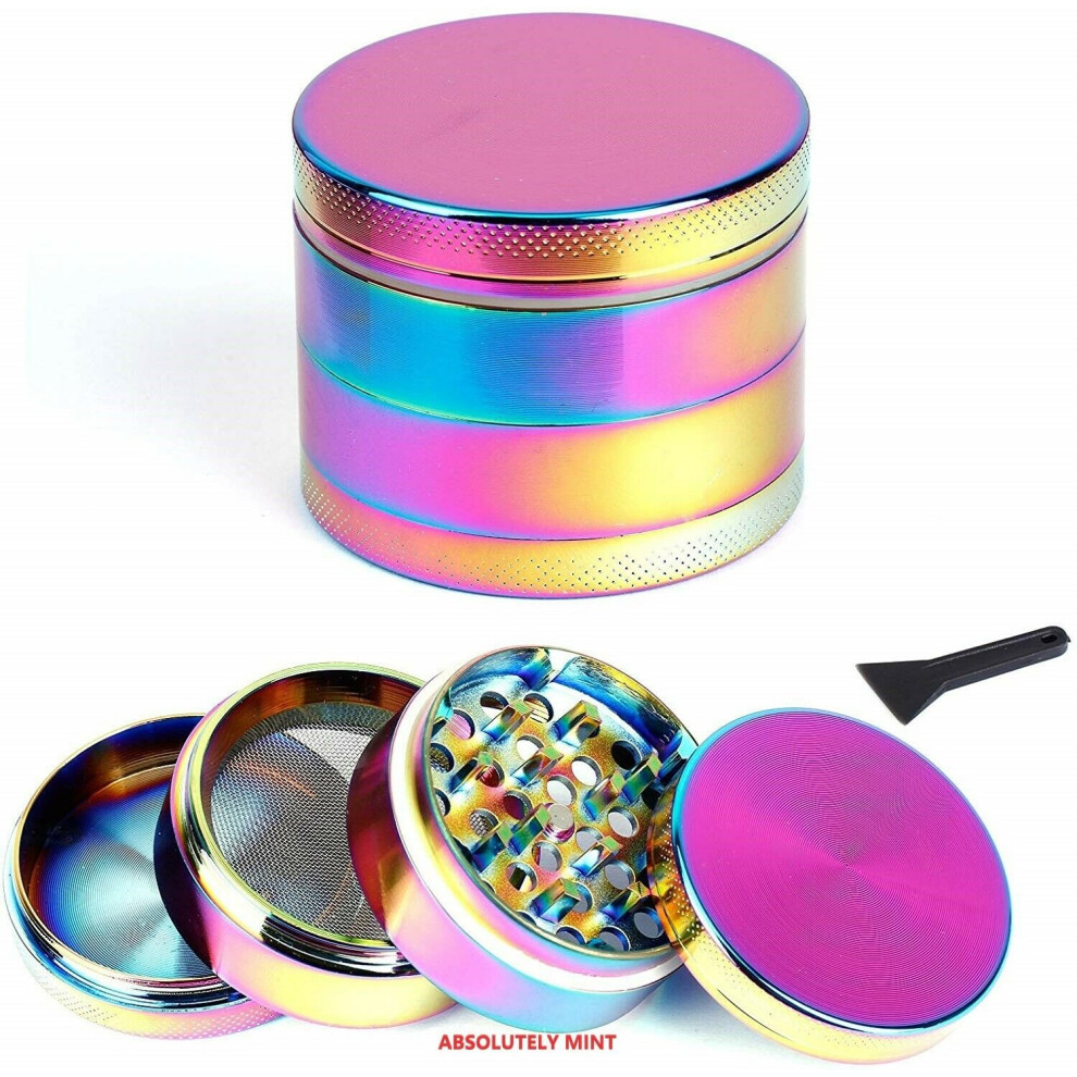 40mm*50mm Rainbow Metal Aluminium Hand Grinder 4 Part Tobacco Herb Crusher