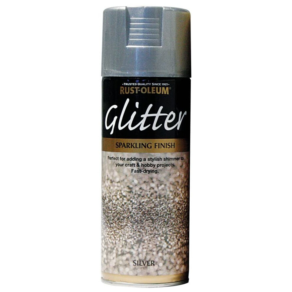 Rust-Oleum 400ml Glitter Spray Paint Fast Drying, Silver