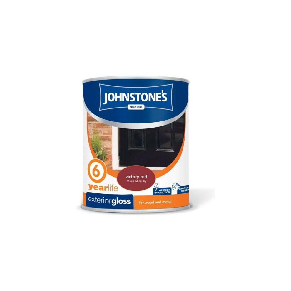 Johnstones VICTORY RED 750ML Gloss Paint Exterior Wood & Metal