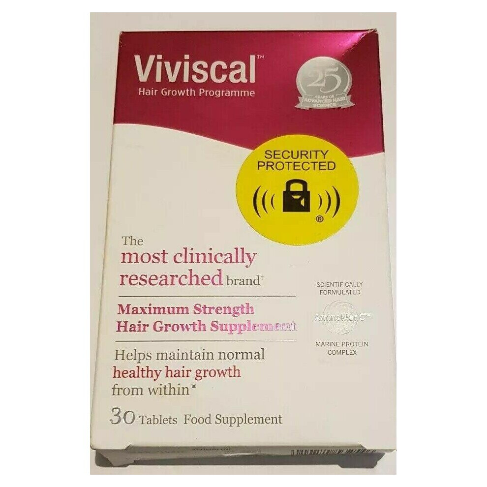 Viviscal Maximum Strength Women 30 Tablets - Hair Growth Supplement With Aminomar C, Biotin & Zinc