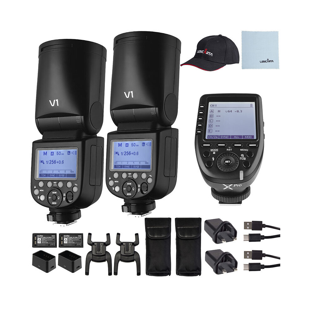 Godox Flash Strobe V1-Fuji Camera Speedlite Round Head Xpro Wireless Transmitter 5060198249136