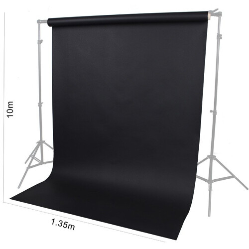 Photo Studio Paper Black 1.35m x 10m Seamless Backdrop