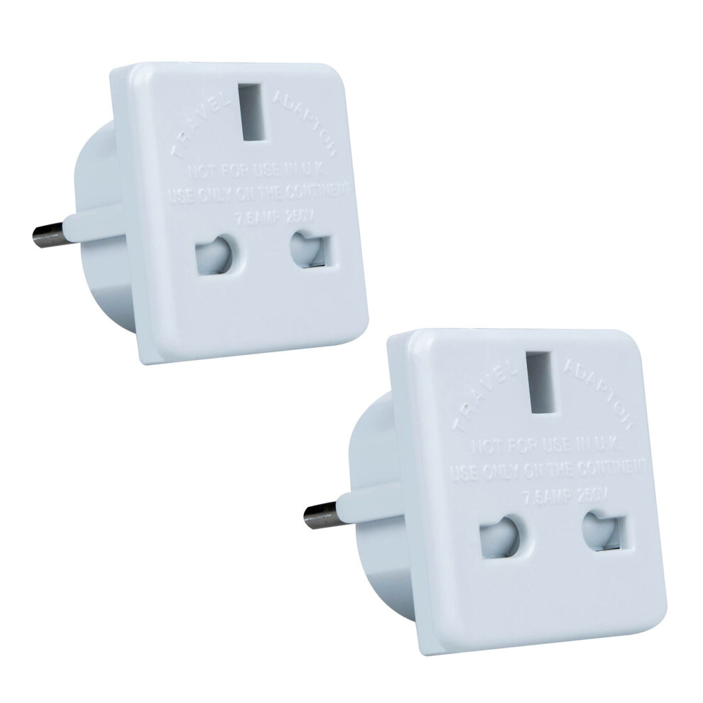 Lencarta Travel Adapter Converts EU To UK Europe/European Travel Converts EU Countries