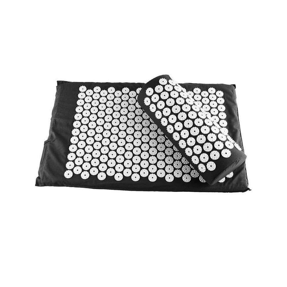 Black (Black) Massage Acupressure Mat Yoga Shakti Sit Lying Mat Pain Stress Soreness Relax
