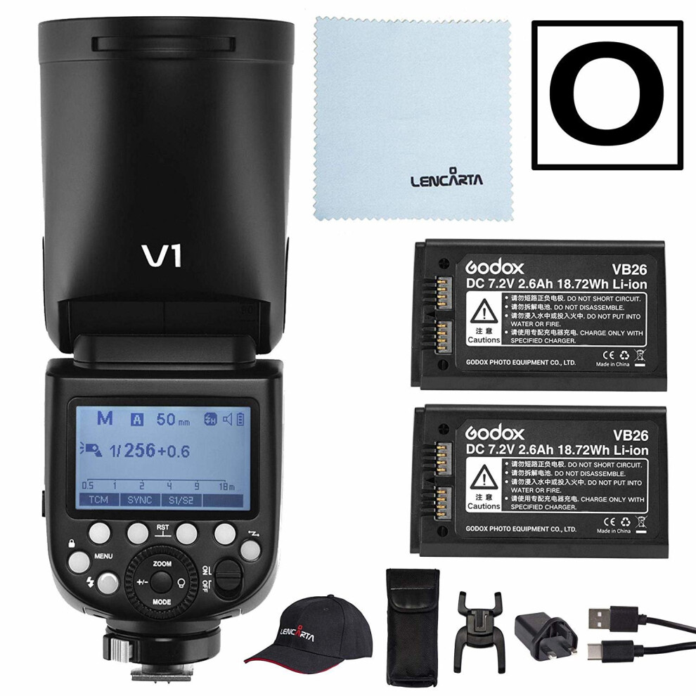 Godox Strobe Light V1-Olympus Round Head Camera Flash Speedlite Kit For Portrait Photography