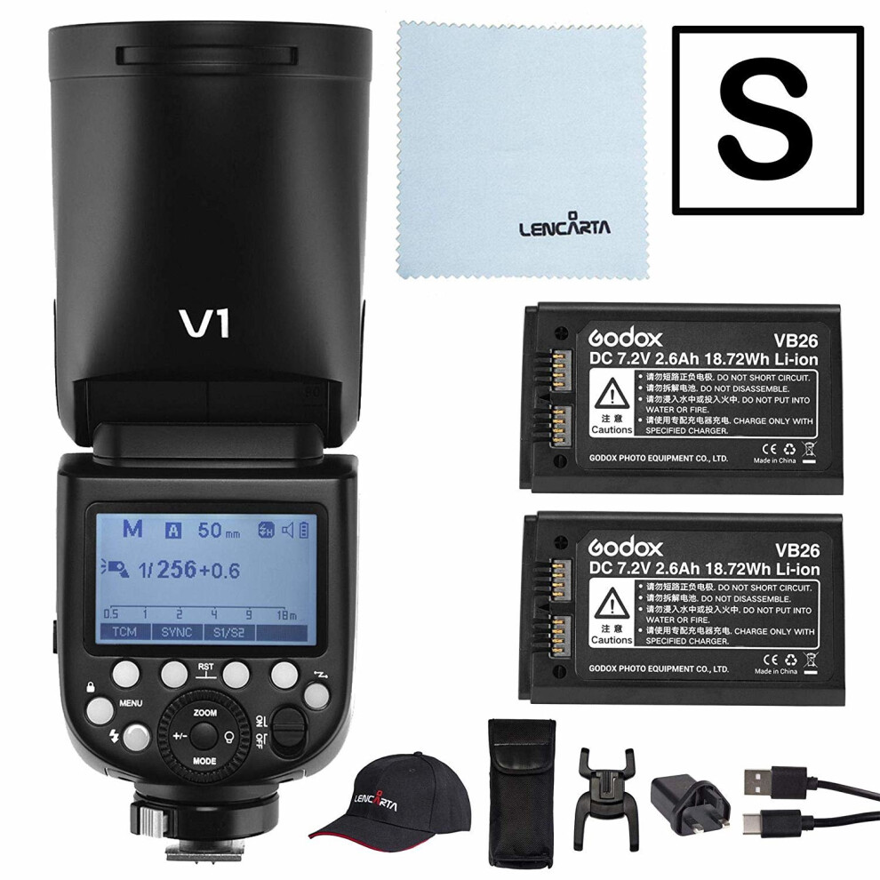 Godox Strobe Light V1-Sony Round Head Camera Flash Speedlite Kit For Portrait Photography