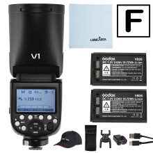 Godox Strobe Light V1-Fuji Round Head Camera Flash Speedlite Kit for Portrait Photography
