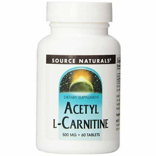 Source Naturals, Acétyl L-Carnitine, 500 mg, 60 Comprimés