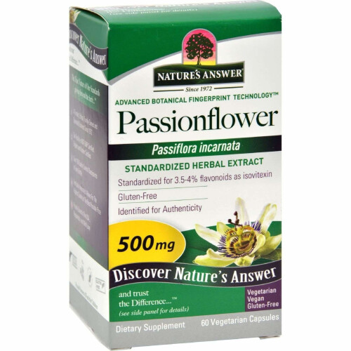 Nature's Answer, Passiflore, 500 mg, 60 Capsules Végétariennes (250 mg par Capsule)