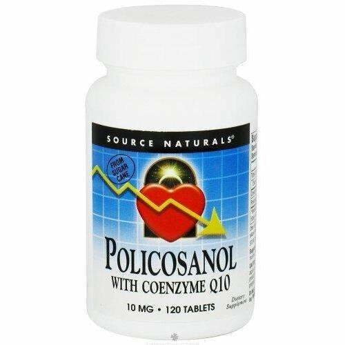 Source Naturals, Policosanol avec Coenzyme Q10, 10 mg, 120 Comprimés