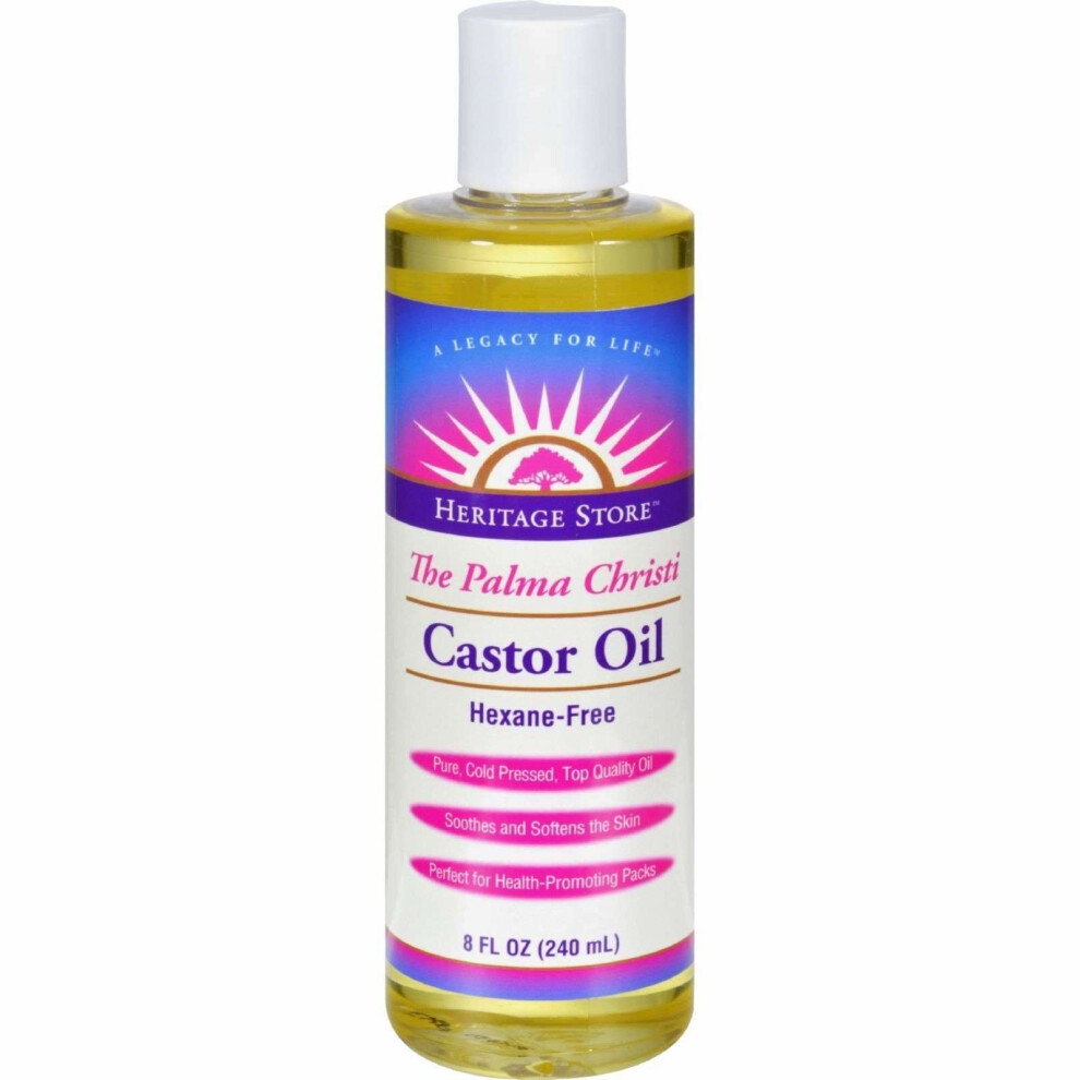 Heritage Store Heritage Products Castor Oil Hexane Free - 8 Fl Oz