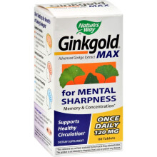 Nature's Way, Ginkgold Max, 120 mg, 60 Tabletten