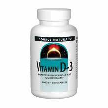 Source Naturals, Vitamine D-3, 5 000 UI (125 mcg), 240 Gélules