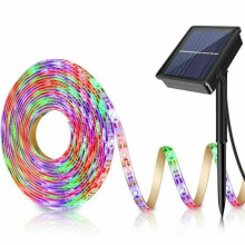 5M RGB Solar Powered LED Light Strip Outdoor Garden Tape String Light