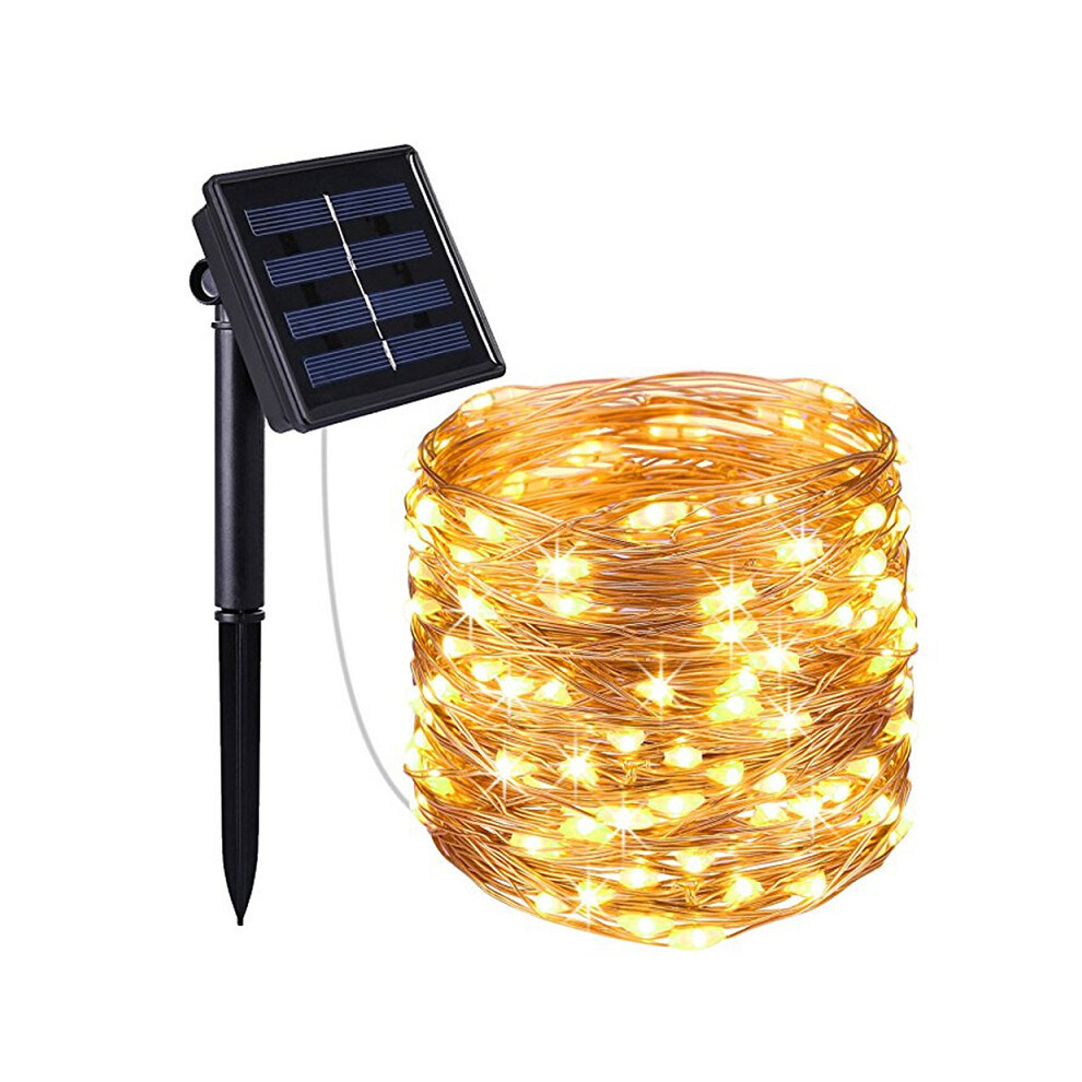 10m Ranpo Solar-Powered String of 100 Warm White LED Fairy Lights