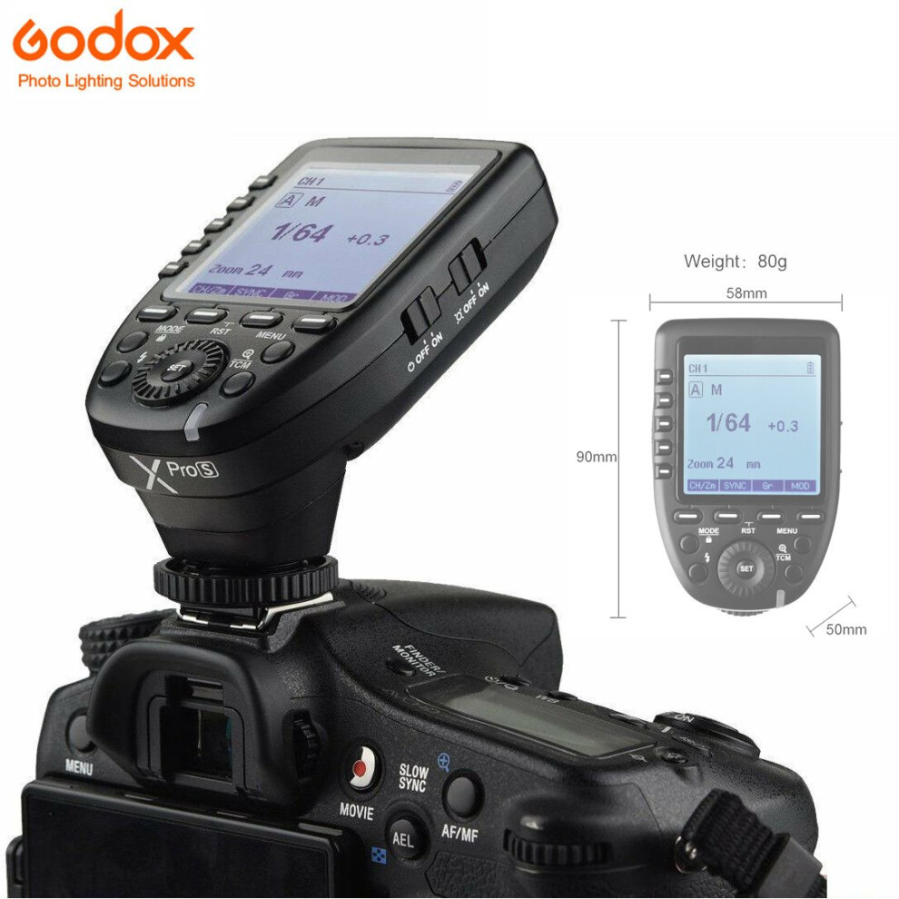 Godox Xpro-S 2.4G TTL LCD Wireless X System Transmitter Trigger F Sony