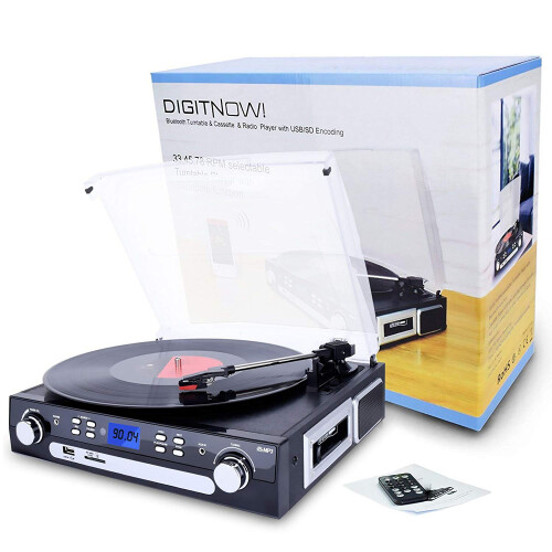 DIGITNOW! Bluetooth Turntable Record Player With Stereo Speakers 2