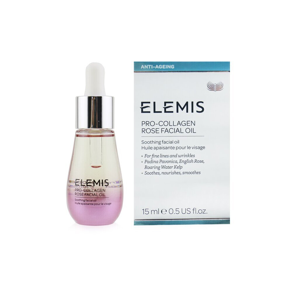 Elemis Pro-Collagen Rose Facial Oil 15ml – Ultra-light, non-greasy nourish with Rose, Rosehip, Jojoba & Coconut for hydration, glow & smoother skin