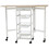 Homcom HOMCOM Drop-Leaf Kitchen Trolley w/ 3 Baskets Drawer Surface Top 6 Wheels White 1