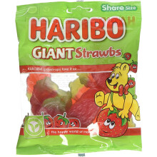 HARIBO Giant Strawbs 1.7kg, bulk sweets, 12 packs of 140g