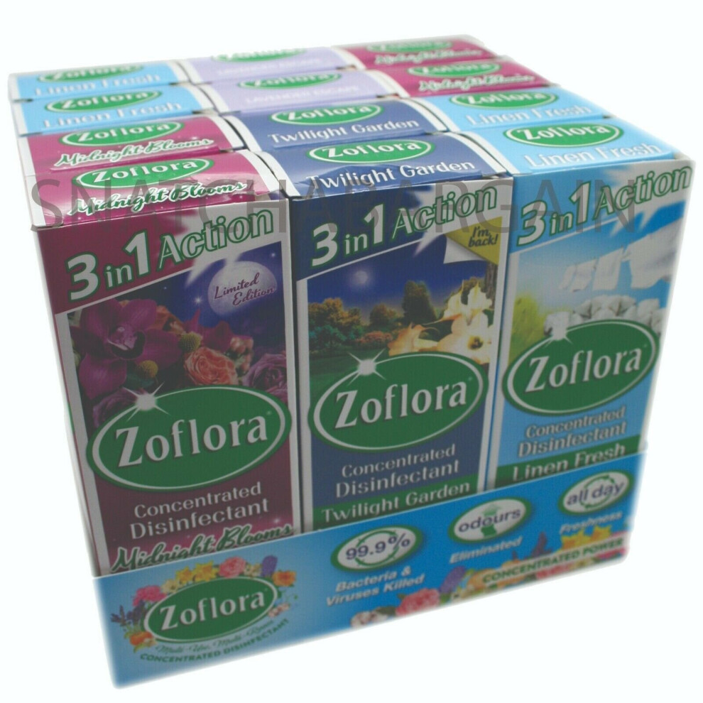 12 X 120ml ZOFLORA MIXED PACK CLEANER LIMITED EDITION