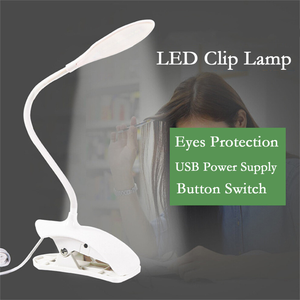 3W Reading Light Flexible USB LED Clip-On Desk Eye Protection Lamp