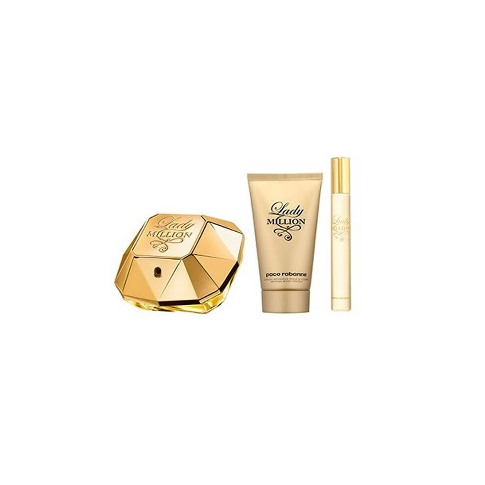 Paco Rabanne Lady Million Eau De Parfum Spray 50ml Set 3 Pieces 2019