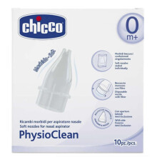Chicco PhysioClean Soft Nozzles For Nasal Aspirator 0M+ 10 Units
