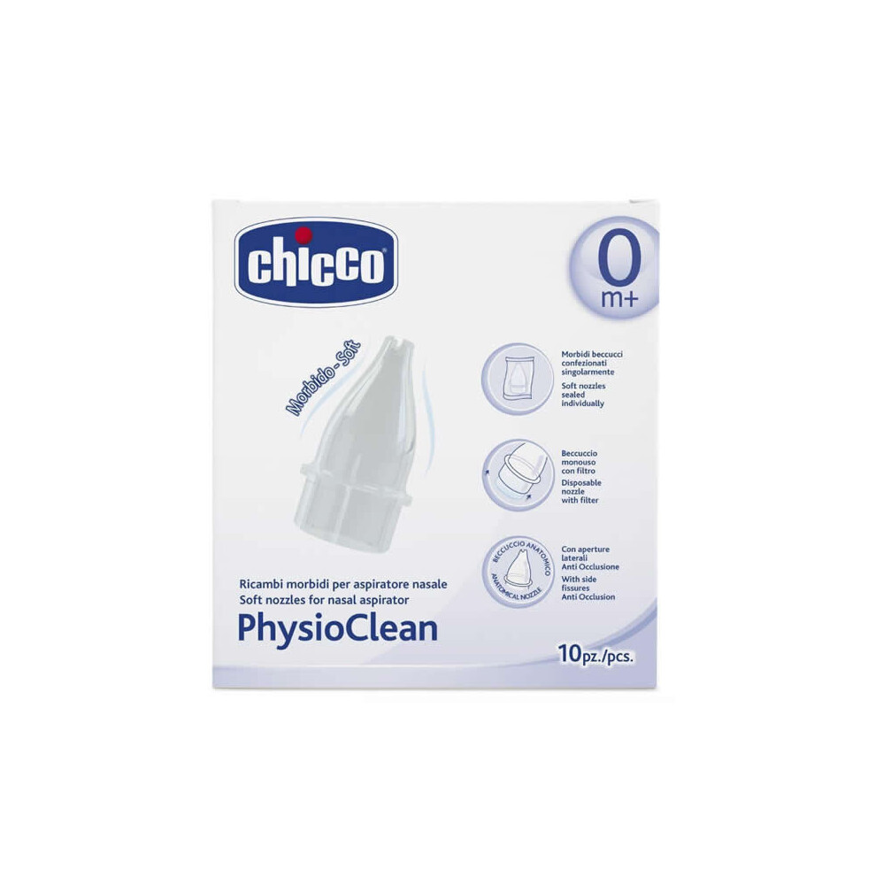 Chicco PhysioClean Soft Nozzles For Nasal Aspirator 0M+ 10 Units