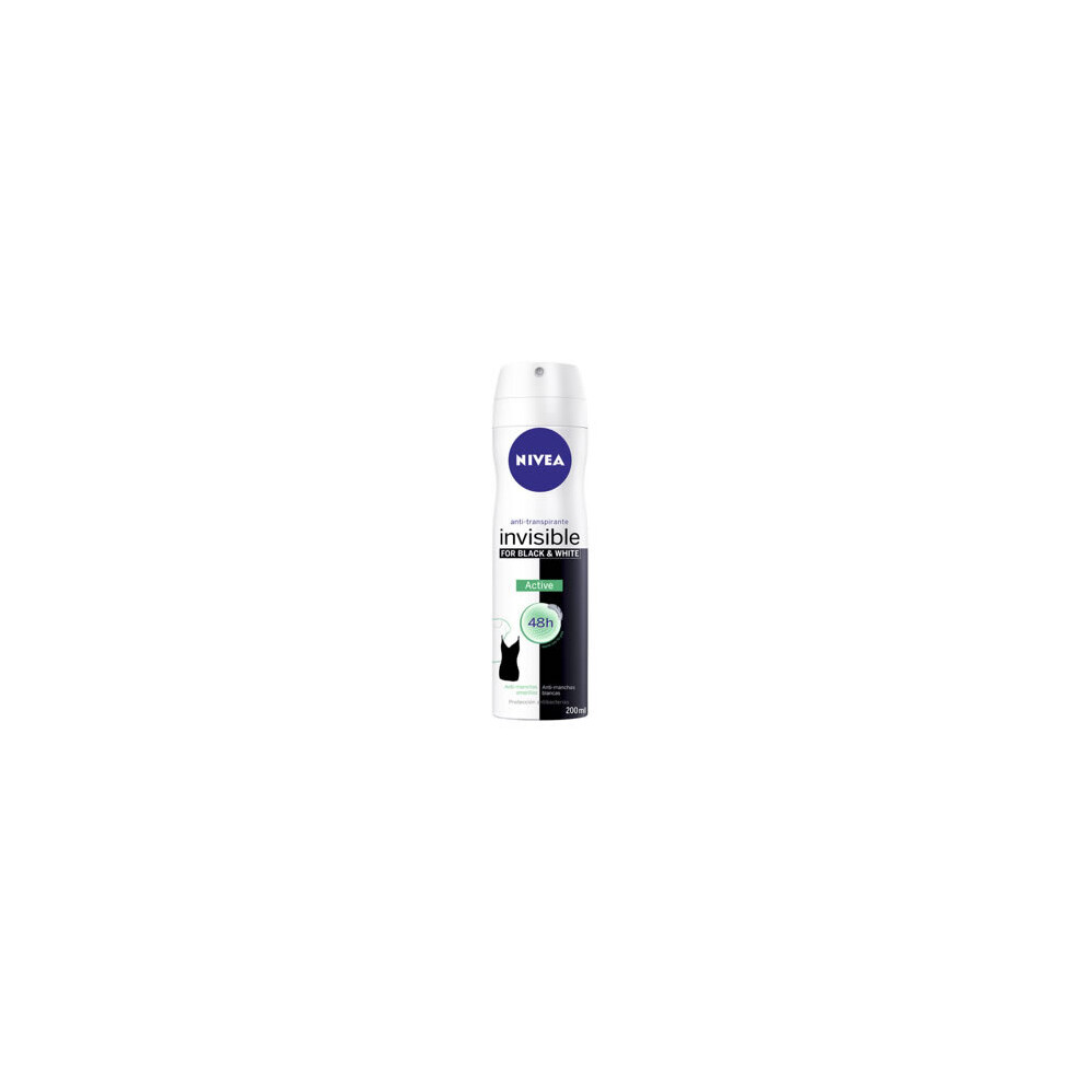 Nivea Black/White & Active Deodorant Spray 200Ml