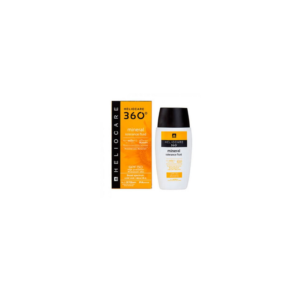 Heliocare 360 Mineral Tolerance Fluid Spf50, 50 Ml - Gentle, Mineral Sunscreen For Sensitive Skin Light