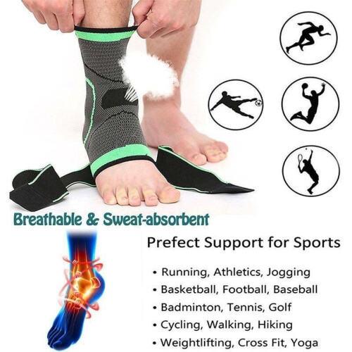 (M) Foot Brace Ankle Support Brace Strap Compression Elastic Bandage Wrap 2