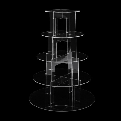 Displaypro 5-Tier Acrylic Cake Display Stand Cupcake Party Holder