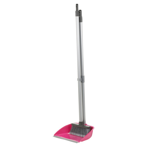 URBN Living (Pink) Long-Handled Dustpan & Soft Brush Set 1
