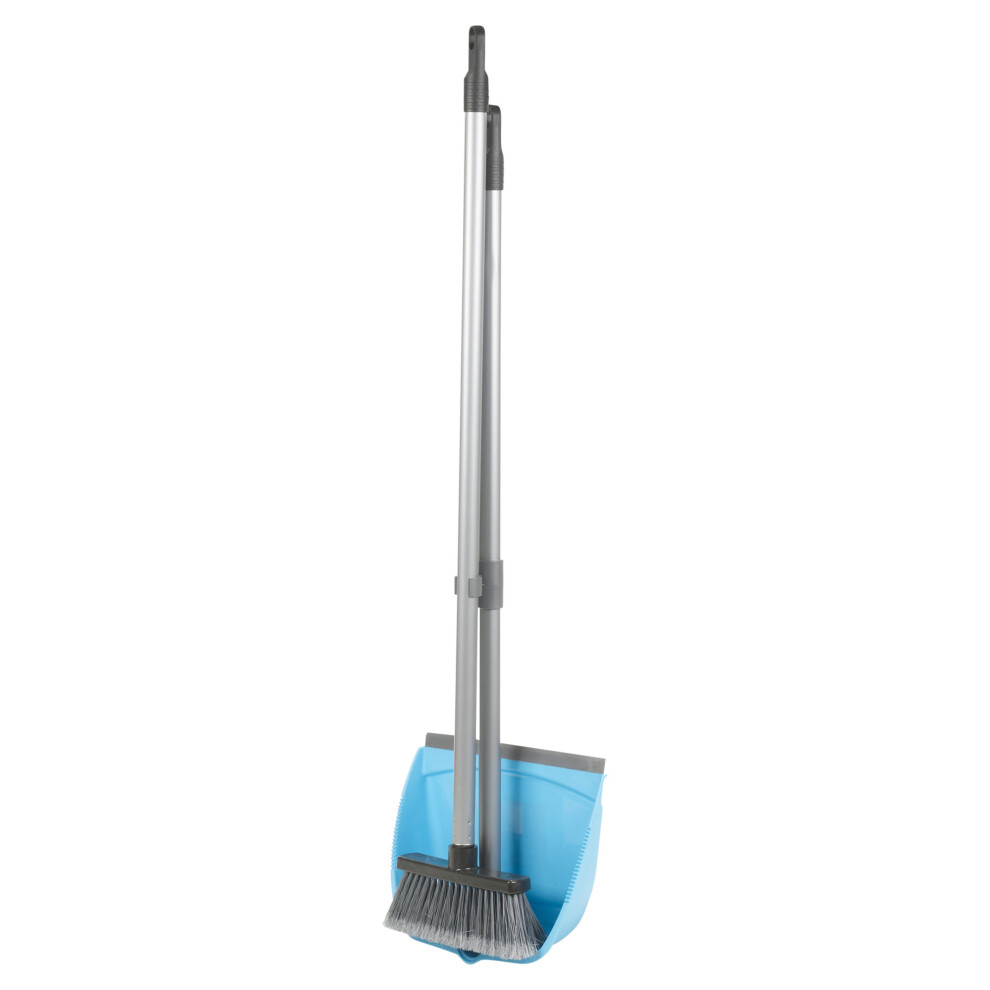 (Blue) Long-Handled Dustpan & Soft Brush Set