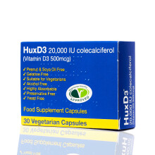 (30 Vegetarian Caps ) Hux D3 20,000 iu Colecalciferol