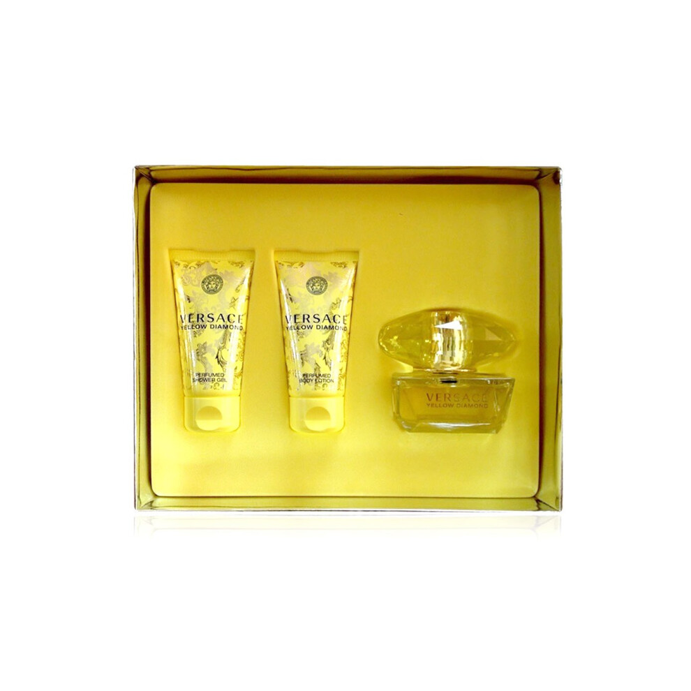 Versace Yellow Diamond Geschenkset 50ml EDT + 50ml Douchegel + 50ml Body Lotion