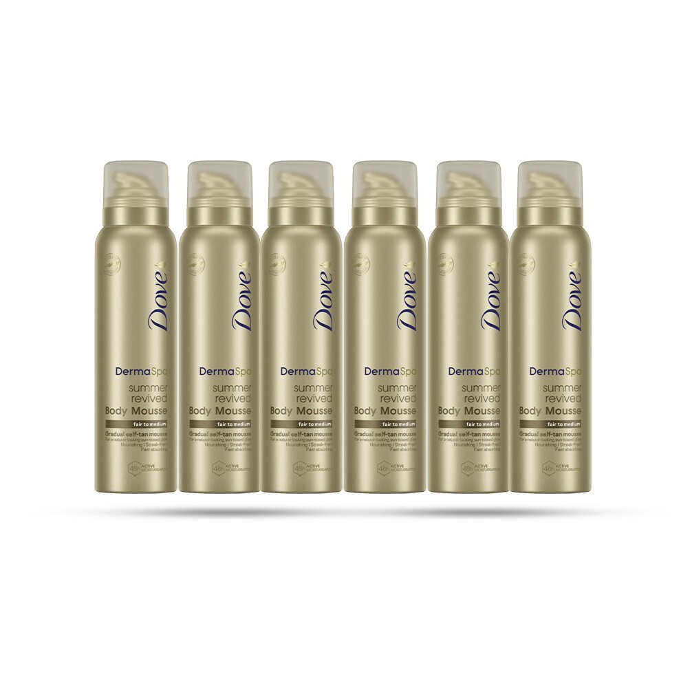 Dove (Fair To Medium Skin-6Pk) Dermaspa Summer Revived Skin Mousse, 3/6 Pk