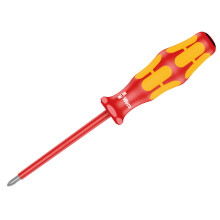 Wera Kraftform Plus 165i VDE Insulated Screwdriver Pozidriv Tip PZ2x100mm