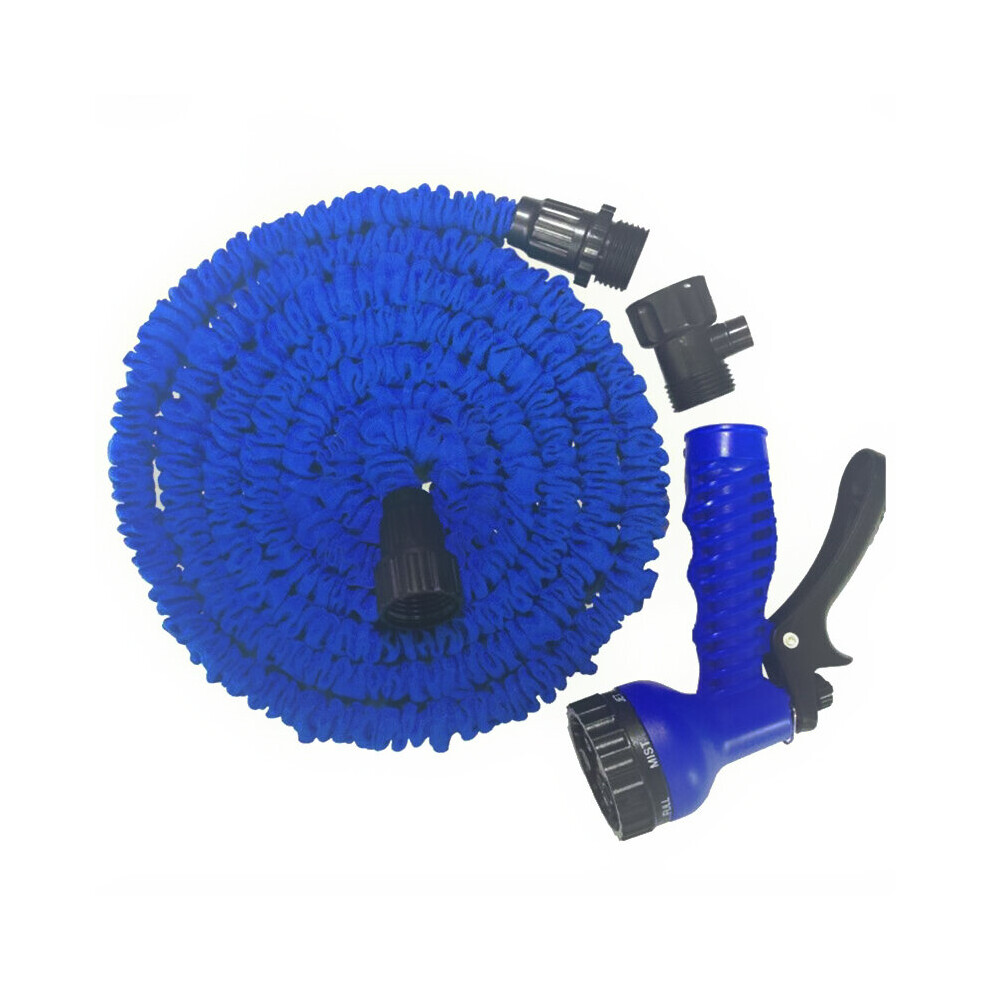 (Blue, 150FT) Durable Magic Hose Flexible Extendable Compact Garden Water Hose Pipe Spray Gun
