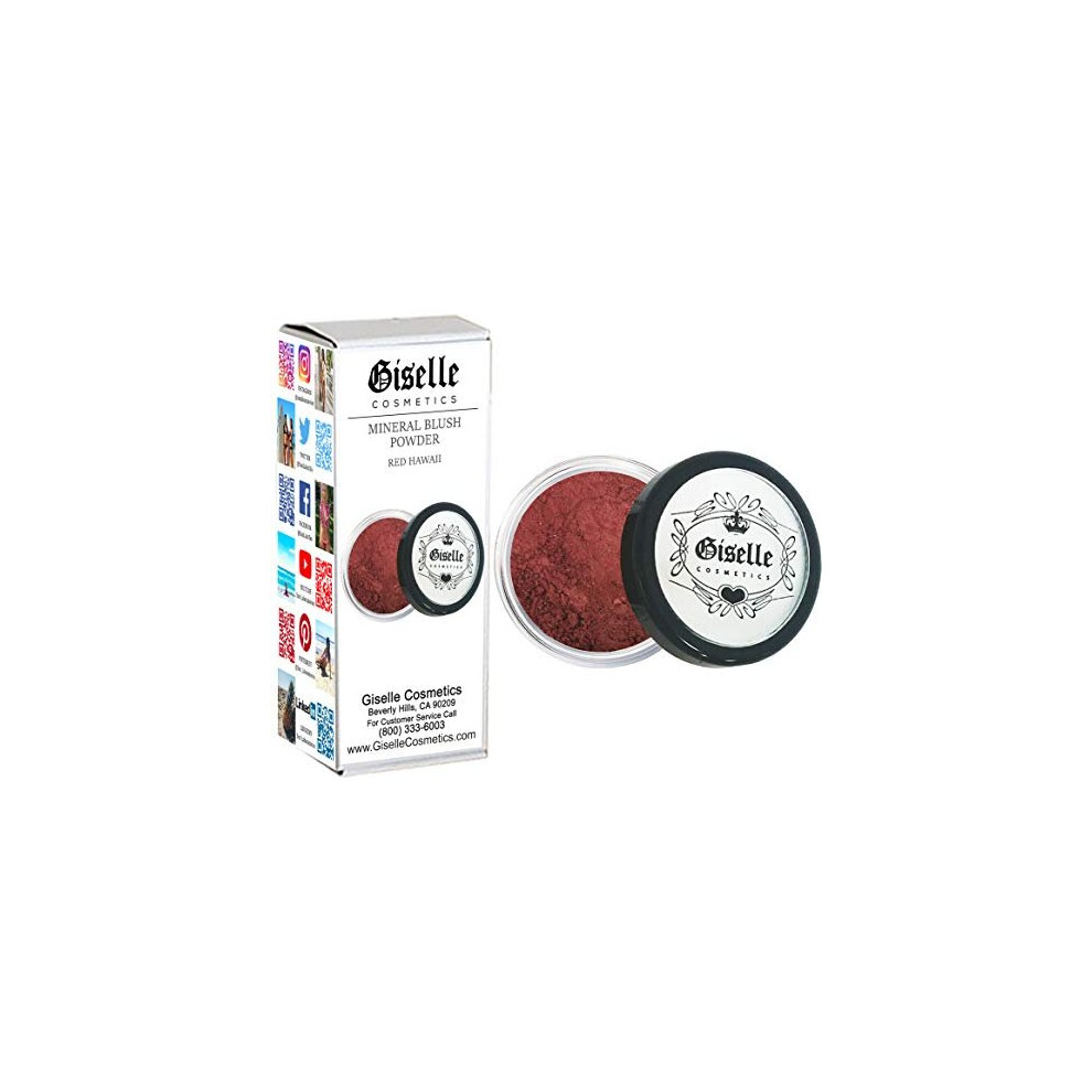 Giselle Cosmetics Red Hawaii Matte Blush Makeup Mineral Makeup Pure Talc Free Minerals Matte Loose Face Makeup Powder Blush For Cheeks 5 Gram Tra