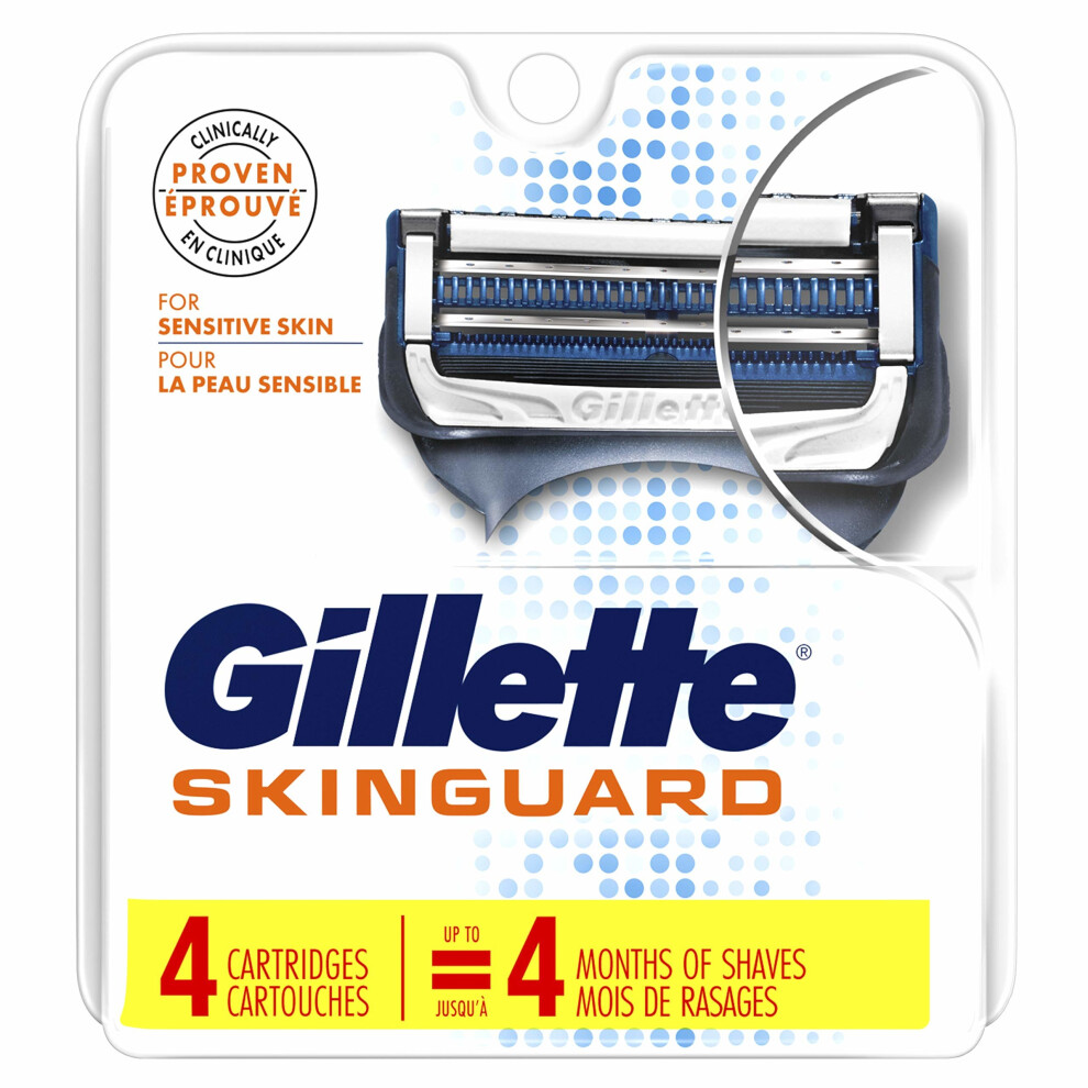 Gillette SkinGuard Men's Razor Blade Refill for Sensitive Skin, 4 Blade Refill