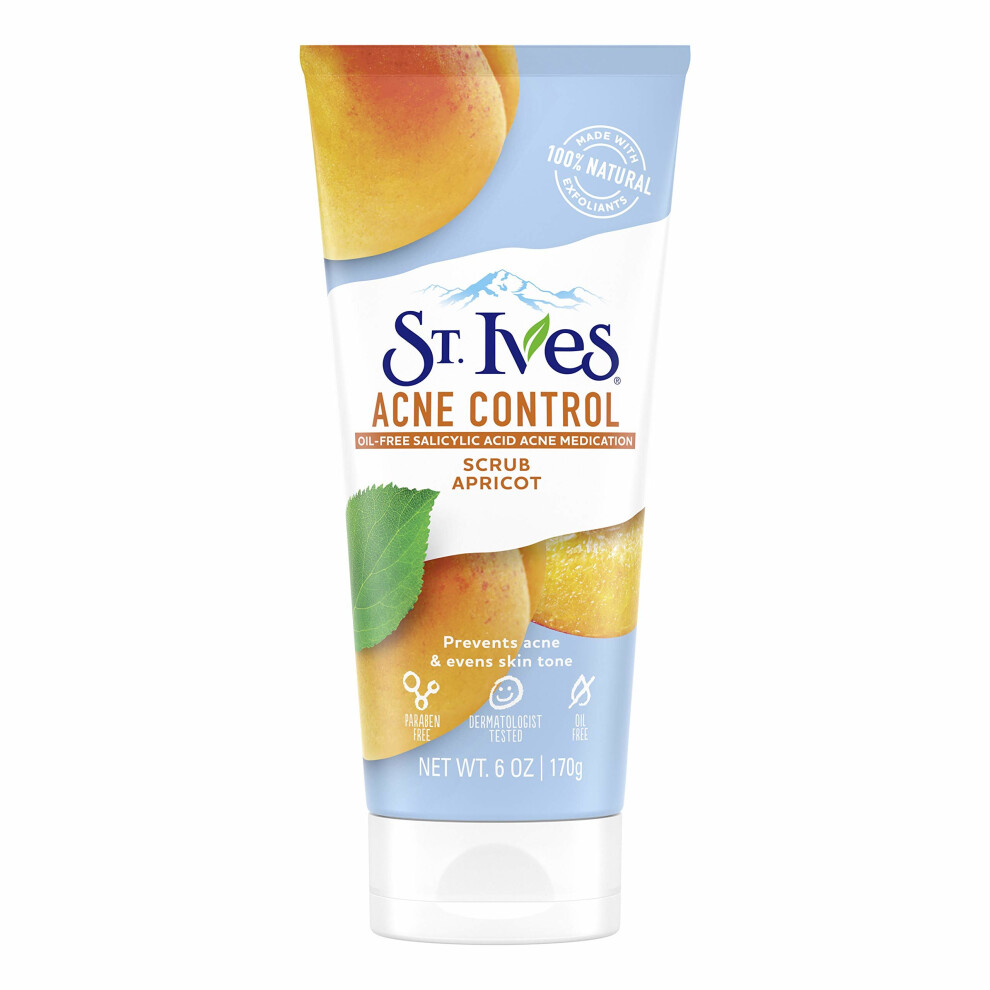 St. Ives Acne Control Face Scrub With Salicylic Acid, Non Comedogenic, Paraben Free, and Oil free 6 oz