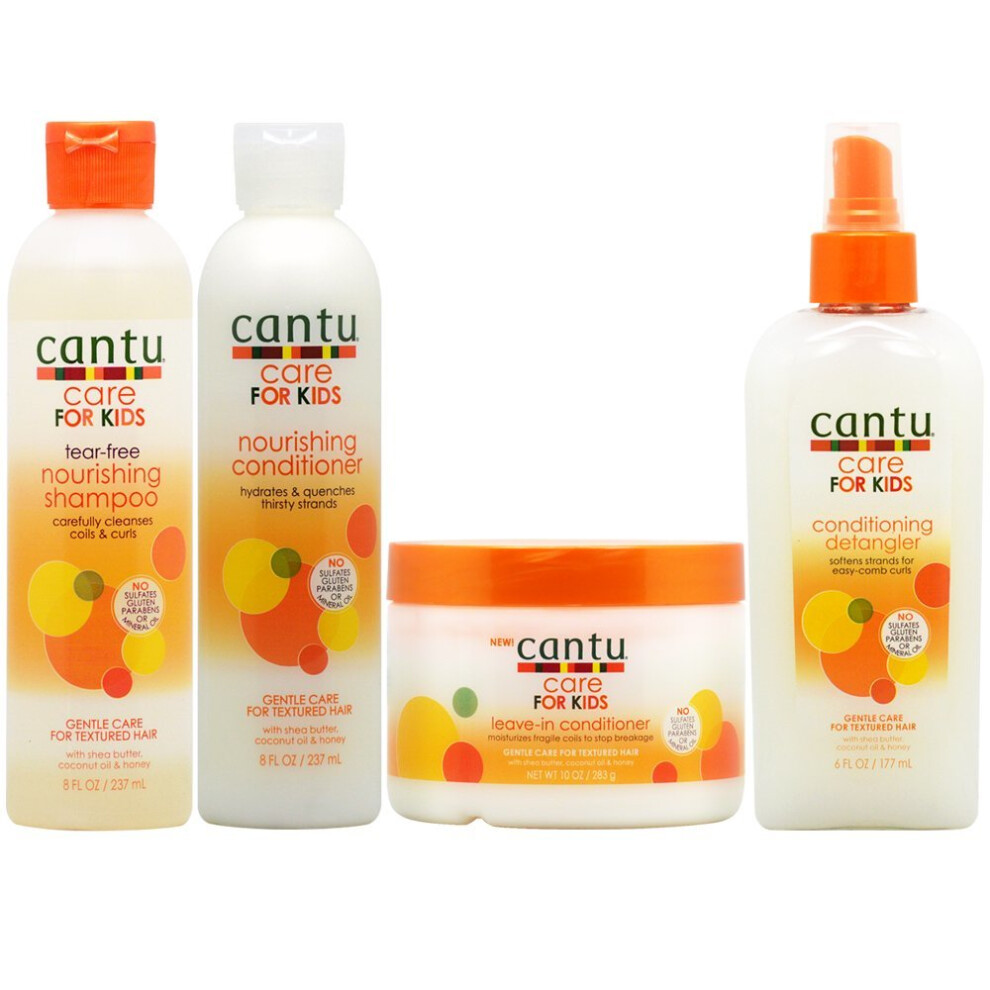 Cantu Care for Kids Shampoo + Conditioner + Leave-in Conditioner + Detangler"Set