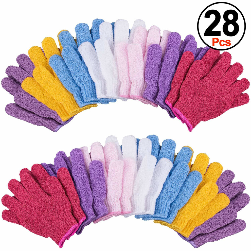 Duufin 14 Pairs Exfoliating Gloves Body Scrub Bath Gloves Exfoliator Body Glove For Shower, Spa, Massage And Body Scrubs