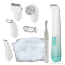 Remington Smooth & Silky Körper- & Bikinikit, kabelloser Trimmer und Rasierer für Frauen, wasserdicht, Weiß/Grün