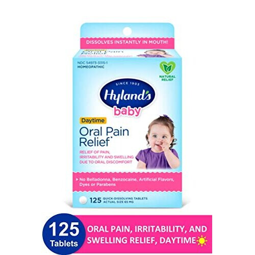 Hyland's Baby Oral Pain Relief Tablets with Chamomilla, Soothing Natural Relief of Oral