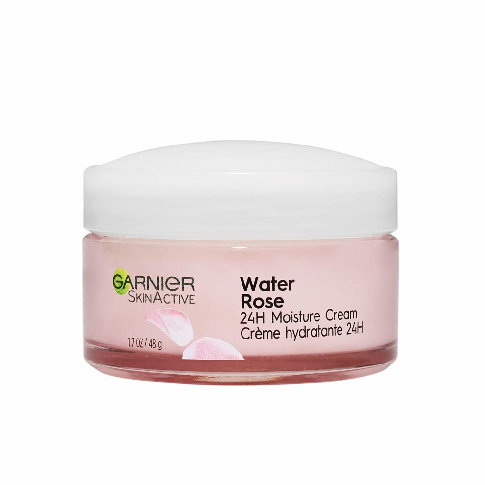 Garnier SkinActive 24H Moisture Cream with Rose Water and Hyaluronic Acid, Face Moisturizer, For Normal to Dry Skin, 1.7 Fl Oz