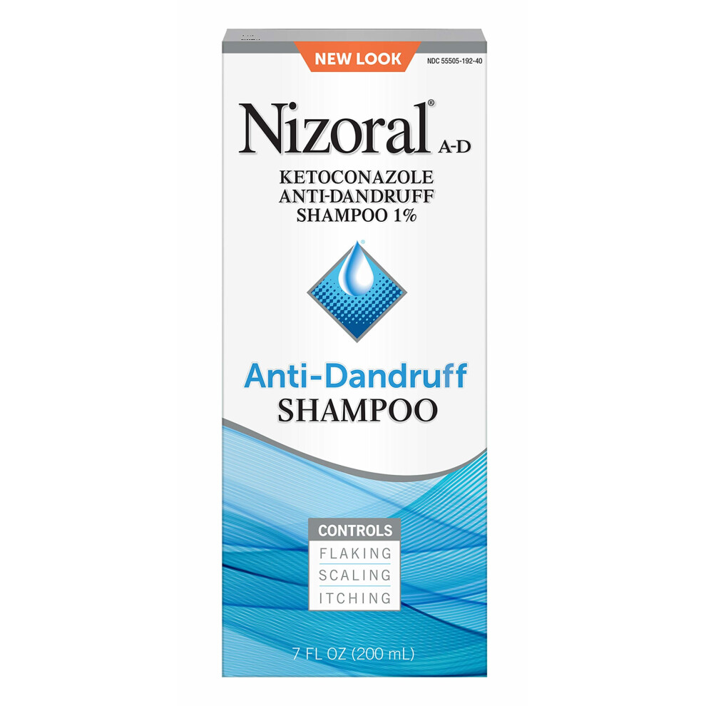 Nizoral A-D Anti-Dandruff Shampoo, 7 Fl. Oz - Ketoconazole 1% Dandruff Relief for Color-Treated & Gray Hair, Gentle, Rich Lather